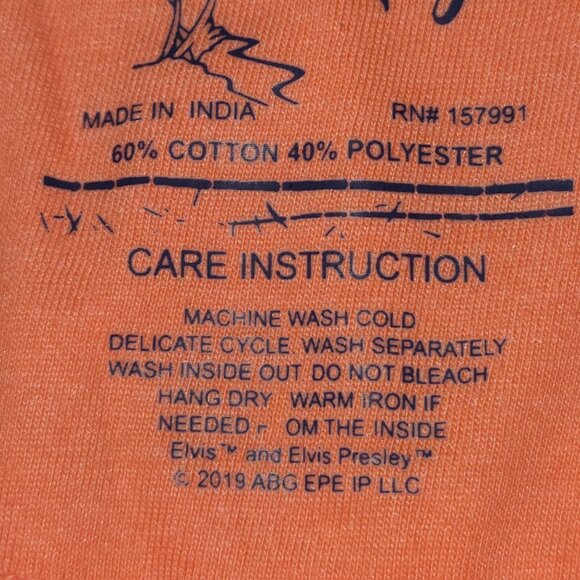 NWT Elvis Presley Blue Hawaii T-Shirt L Peach SS Relax 3-D Print With Palm Trees - Picture 5 of 7